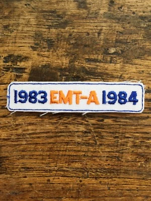 Vtg 1983 1984 EMT-A Sew On Shoulder Patch 3.5” Emergency Medical Embroidered - Image 1 of 4
