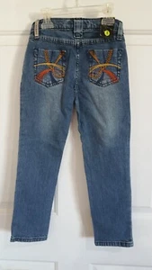 Z. Cavaricci Size 5 Blue Girl's Denim Straight Leg Jeans w/ Adjustable Waist - Picture 1 of 2