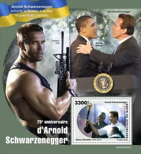 Níger - Aniversario Arnold Schwarzenegger 2022 - Hoja de recuerdo de sello - NIG220342b2 - Imagen 1 de 1