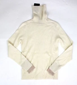 BRAND NEW- NAADAM Women's Ribbed Turtleneck Pullover Cashmere-White-XS-MSRP $325 - Bild 1 von 5