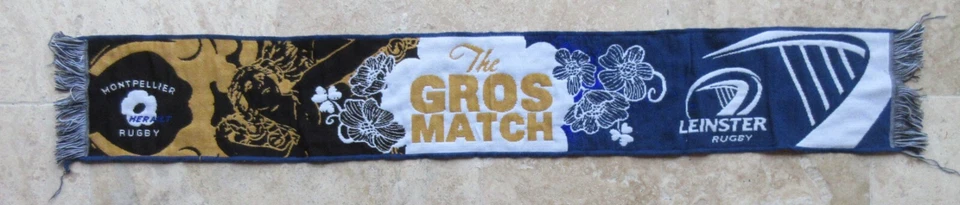 Echarpe rugby MONTPELLIER MHR LEINSTER THE GROS MATCH supporter collection - Photo 1/1