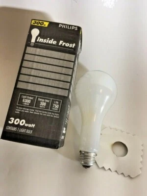 Philips 38941-1 - 300 Watt Light Bulb - PS25 - Frost - 750 Life Hours - 6,100 Lu - Image 1 of 2