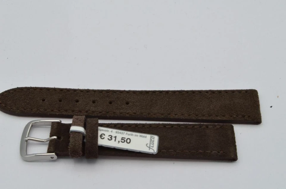 Браслет из натуральной кожи Fluco 18 мм с застежкой-пряжкой 16 мм новый 10 неношеный - Изображение 1 из 2