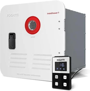FOGATTI RV Tankless Water Heater InstaShower 7 with 15 x 15 in White Door DC 12V - Picture 1 of 10