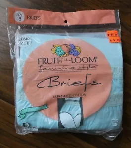 Vtg 90s Women Fruit of the Loom Sz 8 Feminine Briefs Soft Lace Trim 3pk Blue - Picture 1 of 2
