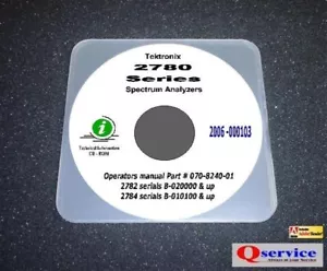 Tektronix TEK 2782, 2784 Series Spectrum Analyzer Operating Manual CD - Picture 1 of 1