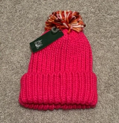 Wild Fable Womens Pink Knit Beanie Winter Hat with Pom OS - Image 1 of 4