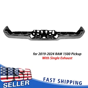NEW Chrome Rear Bumper Face bar Shell For 2019-2023 RAM 1500 Single Exhaust - Picture 1 of 9