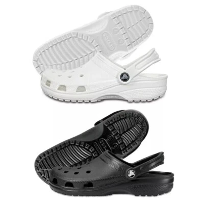NEW Black/White/Navy Blue/Bone Cozy Crocs Classic Clog-Ultra-Light Slip-On Shoes - Image 1 of 4