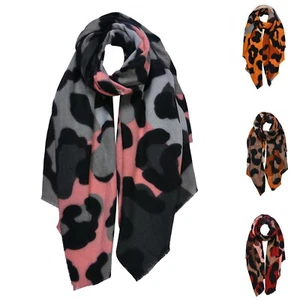 Bufanda de invierno de lujo grande con estampado de leopardo acogedora y suave mezcla de cachemira mujer niña - Imagen 1 de 6