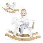 Wooden Rocking Horse for Toddler 1-3 Year Old, Baby Wood Ride-on Toys White