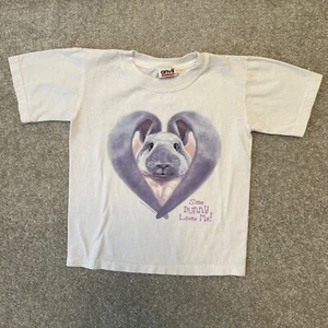 Some Bunny Loves You purple bunny graphic tee humanitees youth XS - Picture 1 of 5