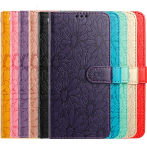 Flip Leather Phone Case for Samsung S25 S24 S23 S22 S21 S20 Daisy Wallet Cover - Picture 1 of 22