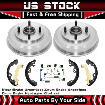 Tambores traseros cojinetes de rueda zapatas de freno y herrajes para Ford Focus 2000-2008 Foto 1 de 4