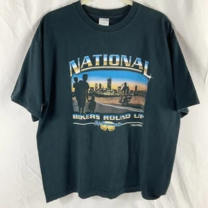 VTG 27th National Bikers Round Up West Bend Wisconsin Graphic T Shirt Men's XL - Picture 1 of 6