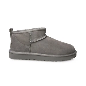 UGG ULTRA MINI GREY SUEDE FUR CLASSIC COMFORT WOMEN'S BOOTS SIZE US 7/UK 5 NEW - Picture 1 of 6