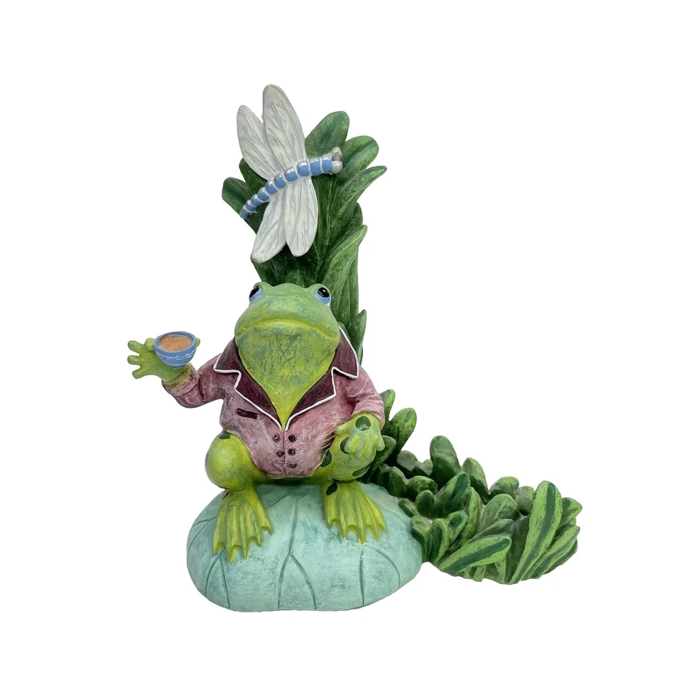 Винтажный 1998 лягушка держа кофейная чашка в пижаме PJ фото стойка 90-х фигурка декор - Изображение 1 из 4