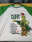 Dr Suess Grinch Christmas "My To Do LIST" Long Sleeve Sleep pajama TOP Shirt XXL