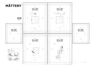 New IKEA Matteby Wall Hanging Templates Set of 4 Picture Photo Frame Collage - Picture 1 of 4