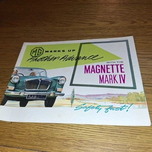 ORIGINAL 1960 DATE CODE MG MAGNETTE MARK 1V(4)CAR SALES BROCHURE - Picture 1 of 3