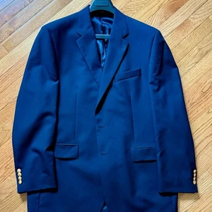 Chaps Ralph Lauren Navy Wool Blazer Gold Buttons 42R - Picture 1 of 11