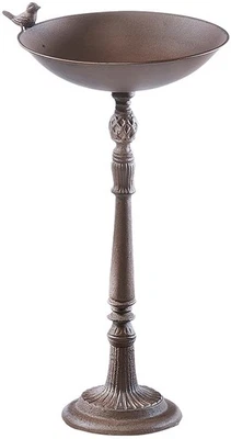 Vogeltränke Vogelbad Futterstation  Wasserschüssel - BIRD - Braun - 29x29x57 cm - Bild 1 von 4