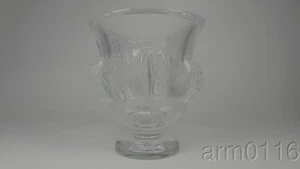 LALIQUE DAMPIERRE SPARROW BIRD & VINES FRANCE CRYSTAL ART GLASS VASE NR! - Picture 1 of 12