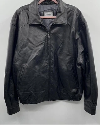 Chaqueta Hathaway Para Hombre Talla XXL Abrigo Bomber Cuero Negro De Colección Años 90 Foto 1 de 4