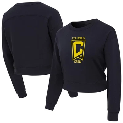 Women's Concepts Sport Black Columbus Crew Tri-Blend Darby Knit Long Sleeve Crop - Image 1 of 3