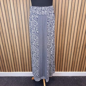 Fat Face Maxi Skirt Blue Floral UK 16 Elasticated Waist Jersey Full Length - Picture 1 of 9