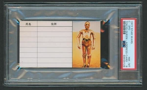 1977 Star Wars Tokyo Queen Address Card C3PO PSA 8 - Bild 1 von 2