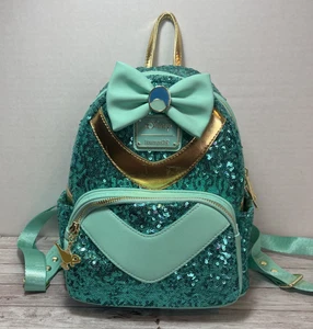 Loungefly Disney Princess Jasmine Sequin Mini Backpack Aladdin NEW without Tags - Picture 1 of 8