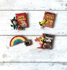 Vintage Retro Cereal Box Brands Lucky Charms Cocoa Puffs Fridge Magnet Set  - Picture 1 of 2