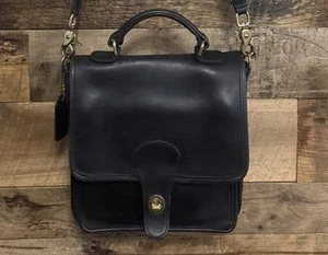 Vintage Coach Black Station Crossbody Leather Bag J9 P-5130 Made in USA - Bild 1 von 20