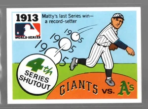 Fleer Laughlin 1971 Serie Mundial Espalda Negra #11 - 1913 Gigantes vs Atléticos - Ex. - Imagen 1 de 2