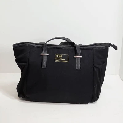 Bolsa tote de almoço Fit & Fresh elegante preta com ouro para mulheres por mulheres bolsa isolada  - Imagem 1 de 4