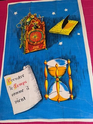 Torchon ancien 1970  Prendre le temps comme il vient - Photo 1/4