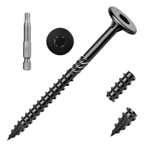 Apalie 25 piezas #14 x 4 pulgadas tornillos retardantes tornillos estructurales para madera 4 pulgadas, certificado de autenticidad negro... - Imagen 1 de 6