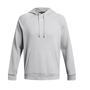 Sudadera con Capucha Under Armour Rival Fleece Mod Gris/Blanco 011 Pullover Para Hombre - ¡Nueva! - Imagen 1 de 4