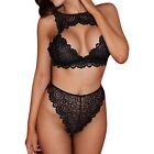 Lace Deep V Sexy See Through Sexy Bra Women'S Lace Eyelashes Lace Suspenders