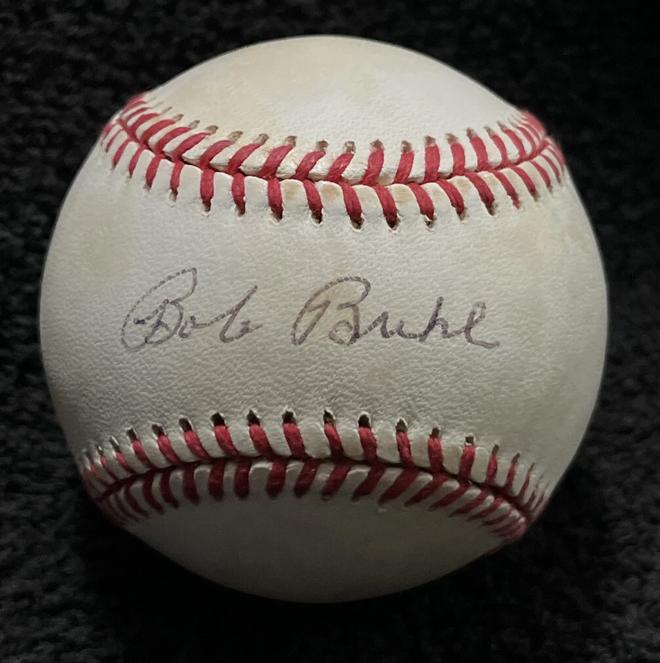 鲍勃·布尔 1957 年密尔沃基勇士队签名亲笔签名 ONL 棒球贝克特真品证明 — 第 1/3 张图片