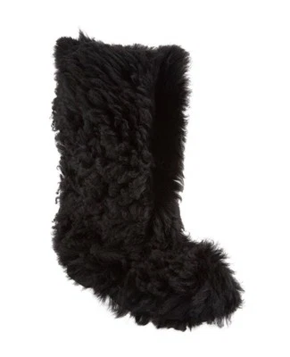 BOTA DE LUJO MARNI PIEL DE CORDERO PIEL DE OVEJA NEGRA CLÁSICA ITALIA FORRADA DE CUERO 7 37 NUEVA Foto 1 de 4