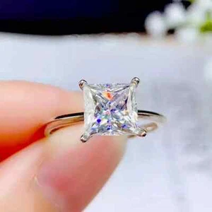 2.00Ct Princess Cut IGI Certified Lab Grown Diamond Ring Solid 950 Platinum - Picture 1 of 16