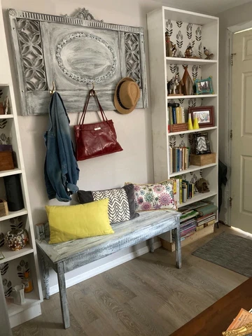 shabby cheek bench & sweater rack French country rustic Cover