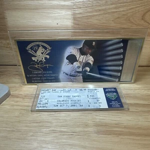 Tony Gwynn San Diego Padres Último Juego en Casa Titular de Boletos SGA MLB 2001 con Boleto - Imagen 1 de 8