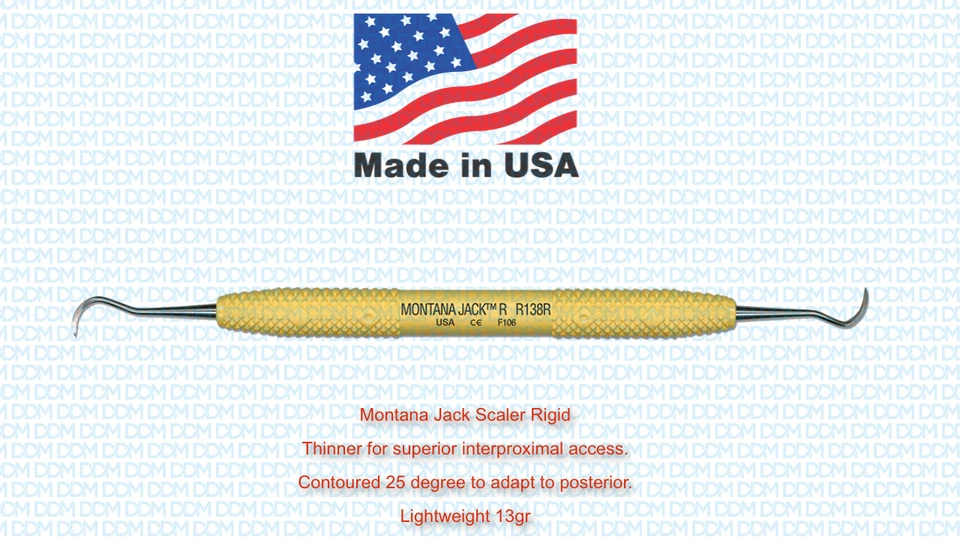 PDT R138R Montana Jack Rigid Dental Scaler Double Ended Lightweight Made in USA