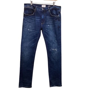 Jeans Lindbergh uomo London slim fit taglia 36x34 nuovo con etichetta 36x34 denim invecchiato - Foto 1 di 9