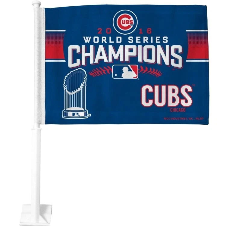 MLB Chicago Cubs Car Flag, NEW (2016 World Series Champions) - Image 1 of 1