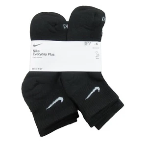 Nike Everyday Plus Ankle Socks Black 6 Pack Womens 6-10 / Youth 5Y-7Y NEW - Picture 1 of 9