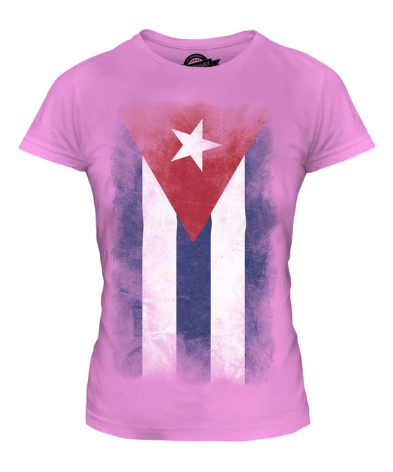 CAMISETA DE MUJER BANDERA DESCOLORIDA DE CUBA CAMISETA CUBANA CAMISETA DE FÚTBOL REGALO Foto 1 de 1